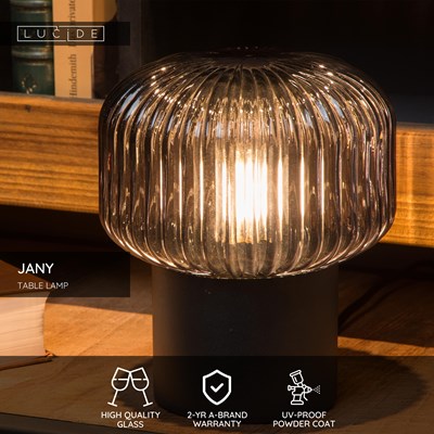 Lucide JANY - Table lamp - Ø 16 cm - 1xE14 - Black